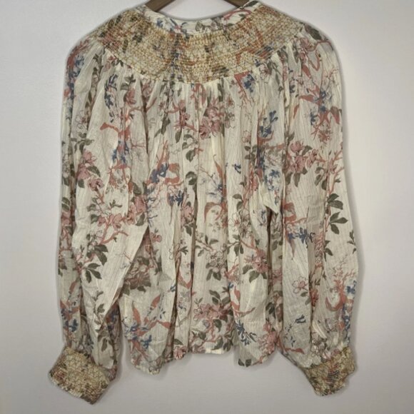 Brand New By Anthropologie Long Sleeve Smocked Lurex Top - Picture 10 of 13